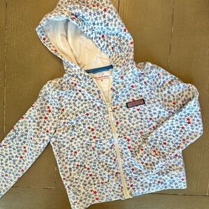 Vineyard Vines Girls’ Full-Zip Hoodie All-American Star Print • Size: XS (4-5)